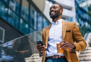 Young Successful Businessman on the Move